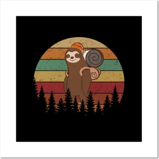 Sloth Hiking Posters and Art